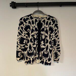 J.Crew blue and white floral cardigan